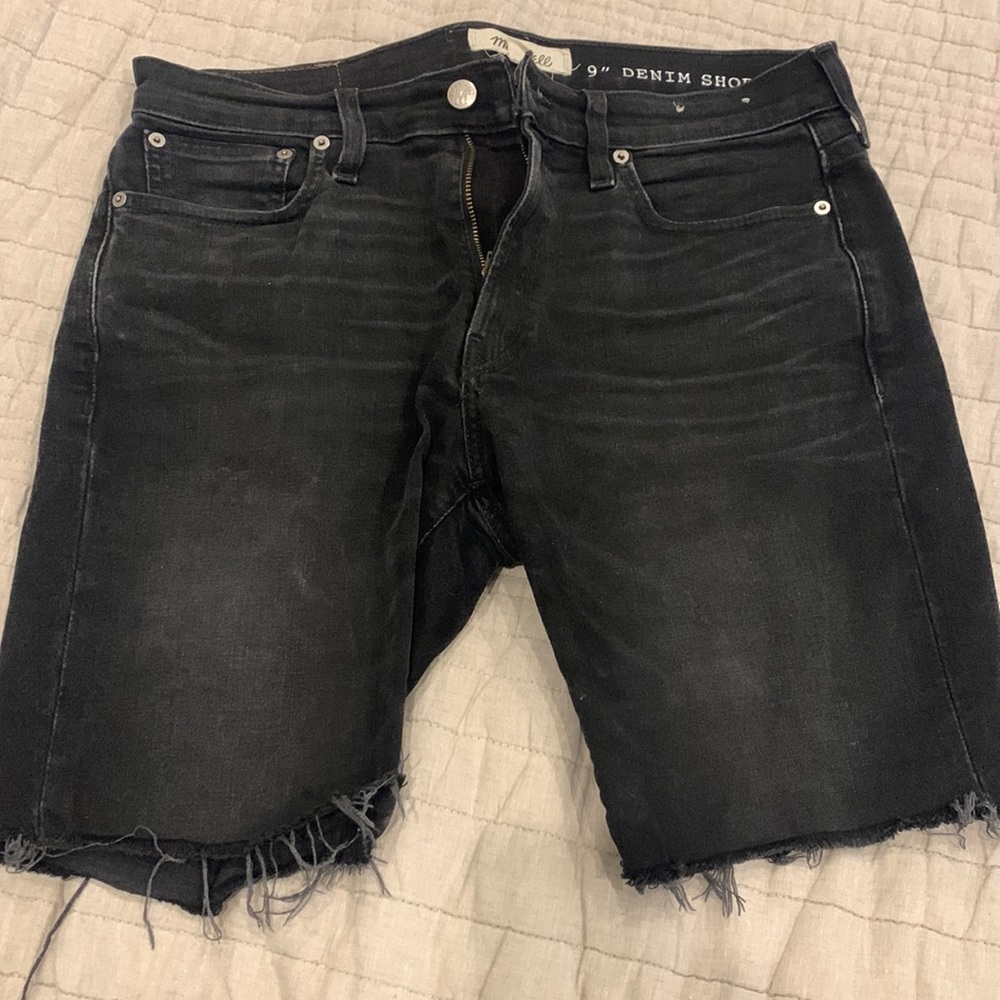 Madewell black denim shorts